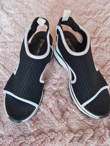Bonprix black white open toe - &,