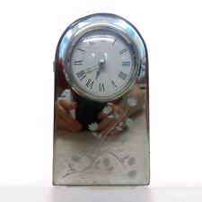 Arched Floral Mirrored Reflective Mantel Clock / Wall Clock with Roman Numerals
