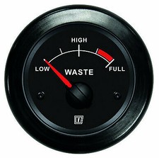 Vetus waste water tank level gauge for boat engine, yacht 12v / 24v - black