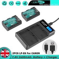 2x 2600mAh LP-E6 Battery +
