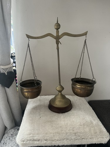 Vintage brass balance scales - vintage,