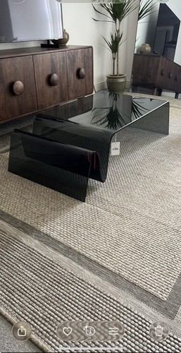 Bend glass coffee table - table, living