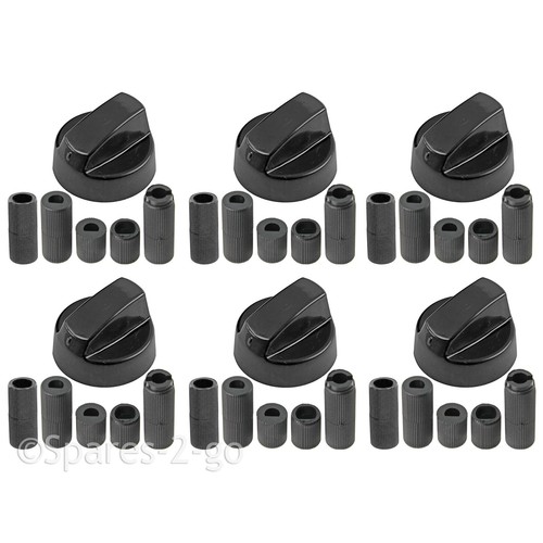 Black control knob adaptors - black,