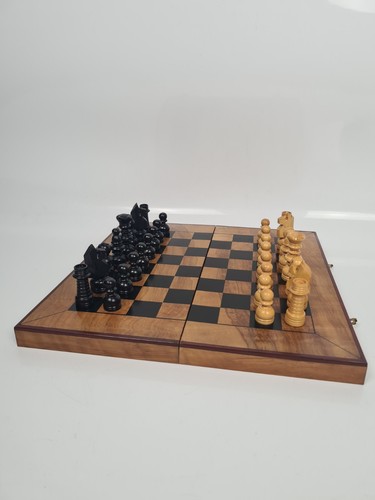 Wooden folding chess set - wooden,