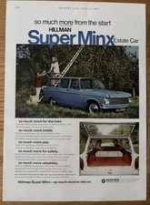 1960's HILLMAN SUPER MINX ESTATE CAR ADVERT 1966 Ad ROOTES MOTORS