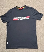 SCUDERIA FERRARI Men's Black Logo T Shirt Size Small