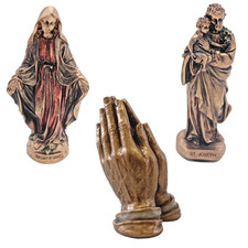 Religious Statue Figurine Ornament Resin Bronze Finish Choose Design