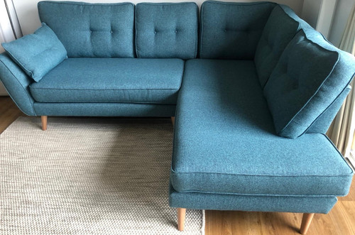 Dfs zinc teal fabric corner - fabric,