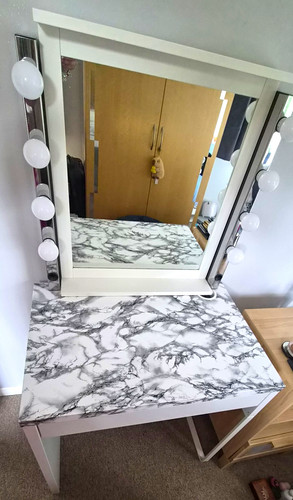 White grey dressing table - white,