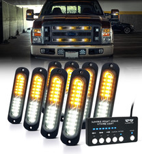 8PCS White Amber LED Strobe