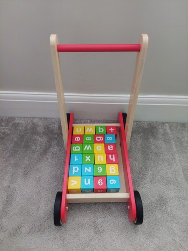 Colourful wooden baby walker - wooden,