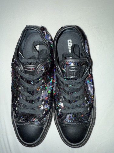 Rare black sequined converse - black,