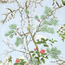 Thibaut Wallpaper Katsura Spa Blue Floral Birds 68.5cmx8.2m T13620 50% Off RRP