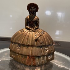 Vintage Solid Brass Bell Victorian Crinoline Lady 1930s. 10cm Tall