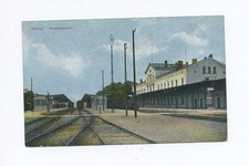 circa 1916 German Reich colour map Elbing Elbląg state railway station described field post