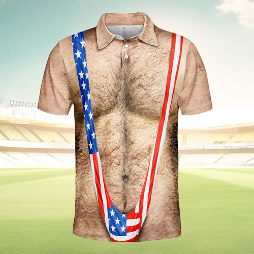 Funny american flag polo shirt - flag,