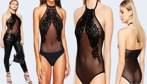 Women sleeveless sheer mesh - sleeveless,