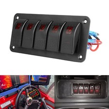 5 Gang LED Red Toggle Rocker