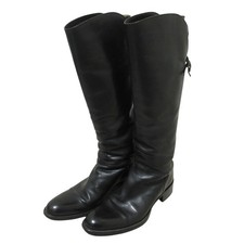 SARTORE Leather Back Cross Belt Long Jockey Boots, Size 37, Black Women USED