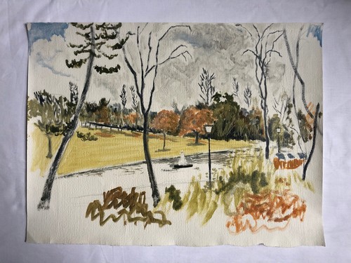 Unframed original oil paper - unframed,