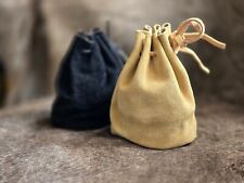 Drawstring Pouch Suede Leather