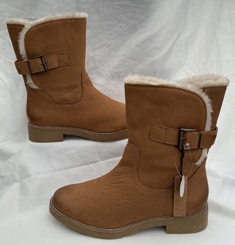 Insolia tan leather fur - m&s,