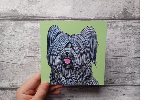 Skye terrier greetings card - skye,