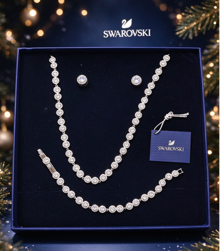 3piece set swarovski silver - set,