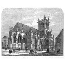 CAMBRIDGE The new Chapel of St John's College - Antique Print 1869