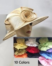 Wide Brim Bow Flower Sinamay
