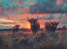 Highland cow canvas picture - highland,