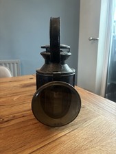 Old Antique Vintage Metal Railway Steam Train Signal Box Lantern Lamp LMS Sign