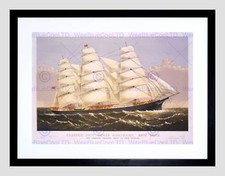 PAINTINGS THREE BROTHERS CLIPPER SHIP SAIL MAST SEA FRAMED ART PRINT B12X9946