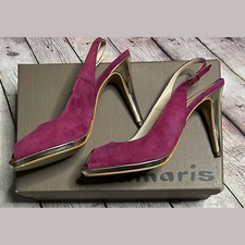 Tamaris Pink Suede Open Toe