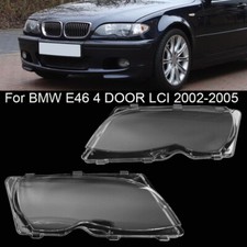 For BMW E46 3 Series 4 Door 2002-2005 Headlight Headlamp Lens Cover Shell Clear