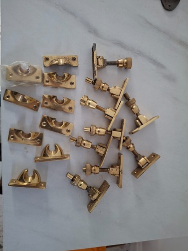 Job lot brass sash window - lot, x