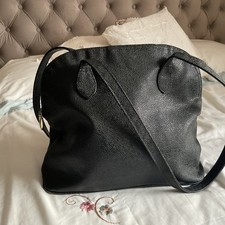 Black Tote Bag Long Handles Zip Closure Zipped Inner Pocket Shoulder Bag Women