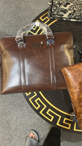 Mont blanc leather laptop bag - blanc,