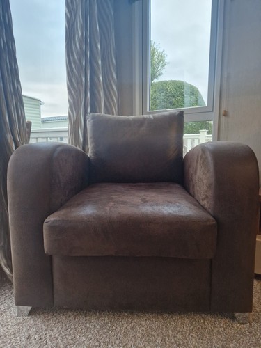 Brown faux leather - brown, armchair