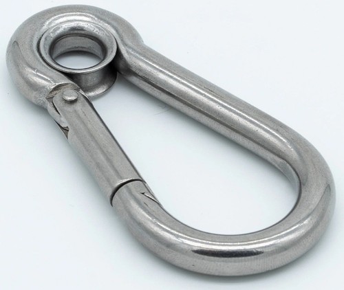 Stainless steel carabiner snap - steel,