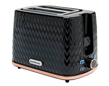 Goodmans Textured 2 Slice Toaster - Black & Rose Gold