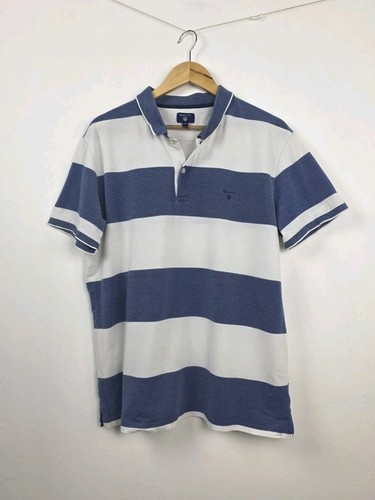 Gant blue white striped polo - blue,