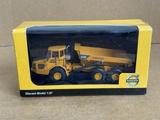 Hobby & Work Volvo A40D Rock Tipper Truck, 1:87 Scale, Die Cast, Boxed, Yellow.