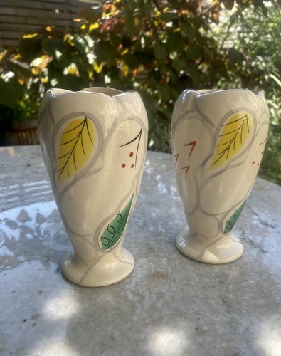 Pair mid century leaf - century,