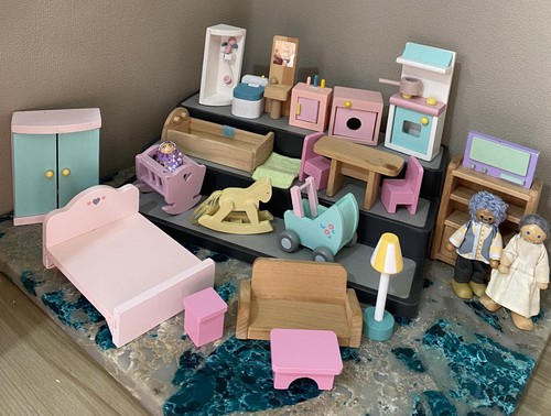 Wooden doll house furniture - house,