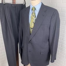 Jos A Bank Suit Men 42/34Wx31L Gray Prince Edward Plaid Wool Classic Career 2pc