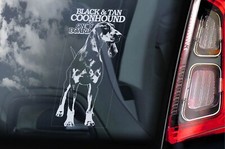 Black and Tan Coonhound Sticker, Car Window Decal, Pet Dog Owner Gift Sign - V02