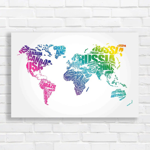 Colourful world map - colourful,