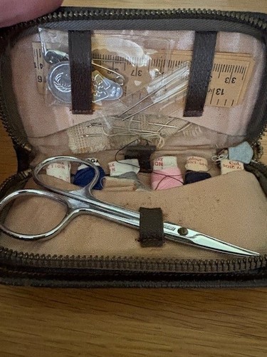 Vintage leather mending case - vintage,
