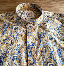 MENS STUNNING PAISLEY GRANDAD SHIRT BY RELCO.     18.5. COLLAR.  SIZE XXL mint